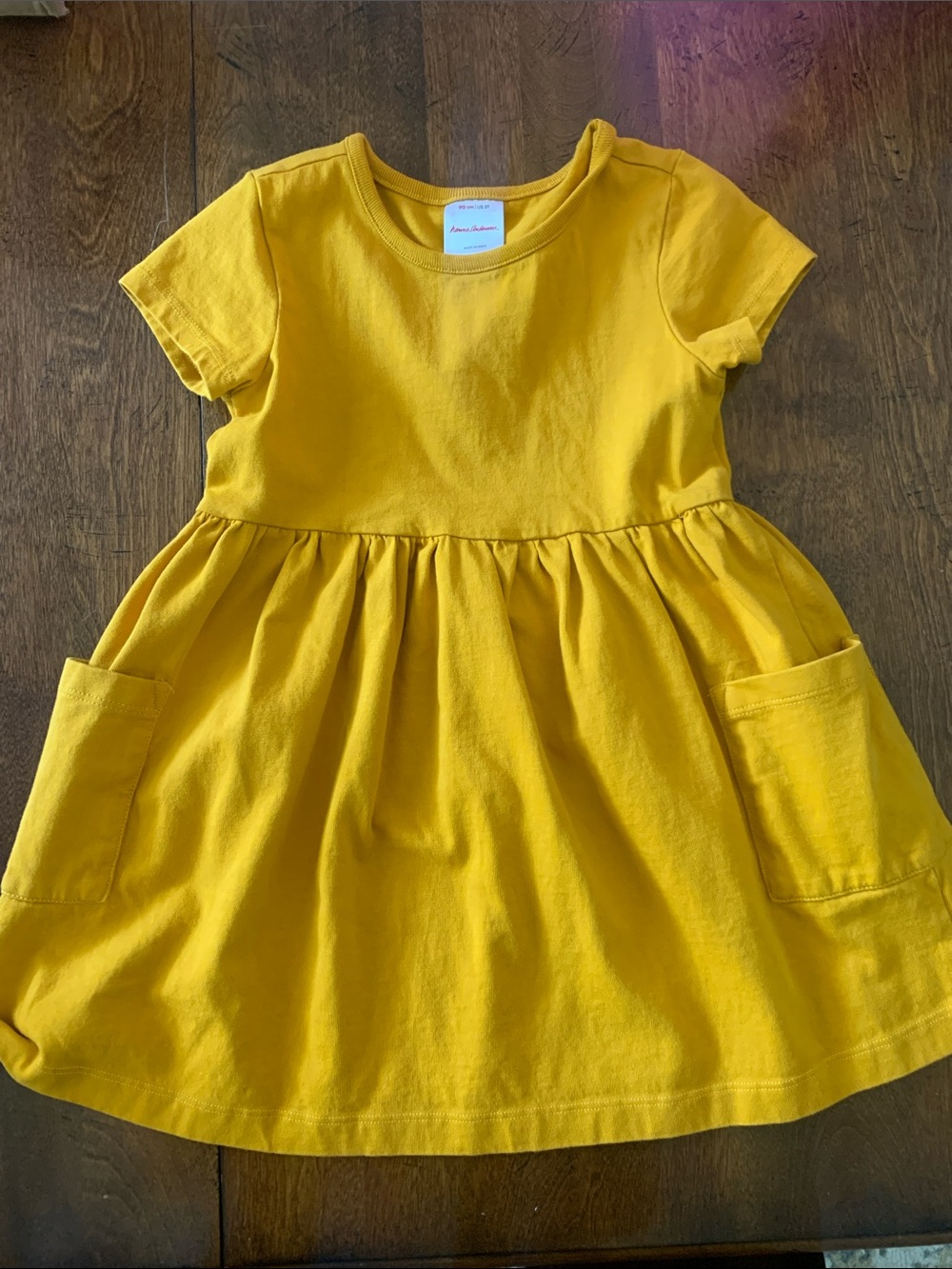 Cat & Jack Girls' Yellow Cotton Pocket Dress